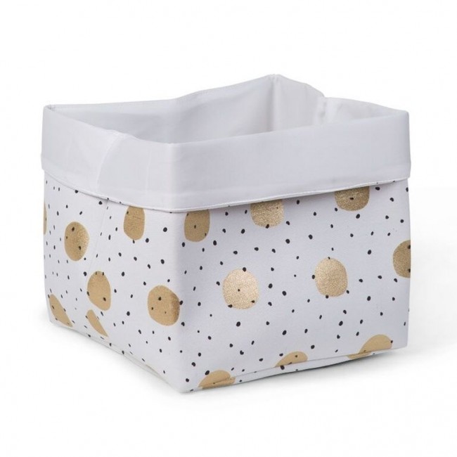 Childhome Κουτί Αποθήκευσης 32*32*29 White Gold Dots