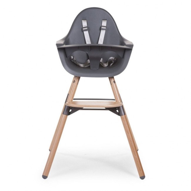 Childhome Παιδικό Κάθισμα Φαγητού Evolu 2 Natural - Anthracite 2 in 1 & Bumper