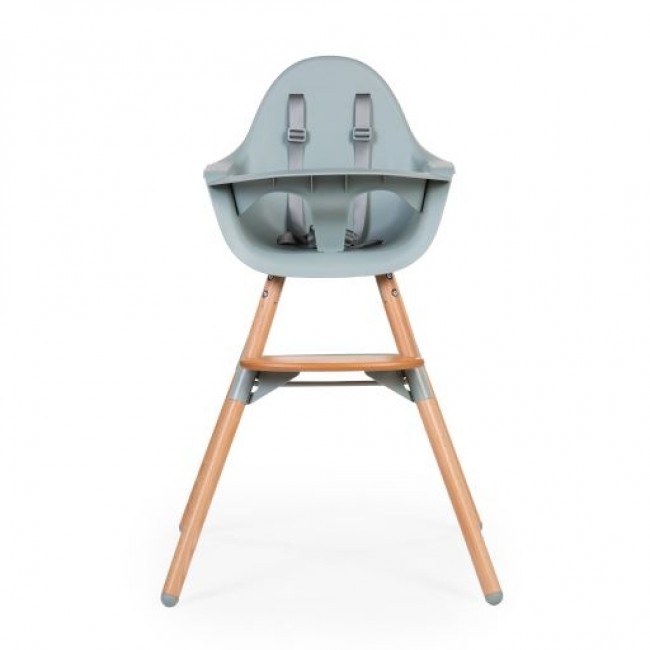 Childhome Παιδικό Κάθισμα Φαγητού Evolu 2 Natural - Mint 2 in 1 & Bumper