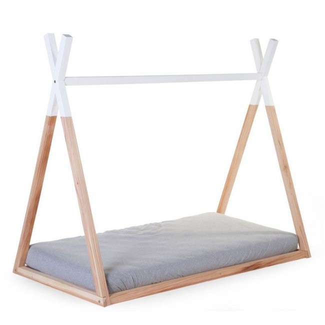 Childhome Παιδικό Πλαίσιο Κρεβατιού TIPI Natural-White 70*140 cm