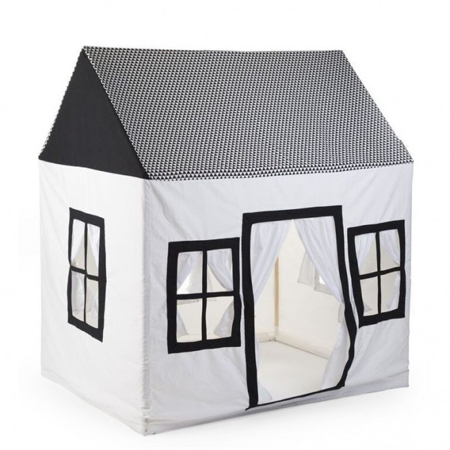 Childhome Παιδικό Βαμβακερό Σπιτάκι Black & White 125*95*145cm