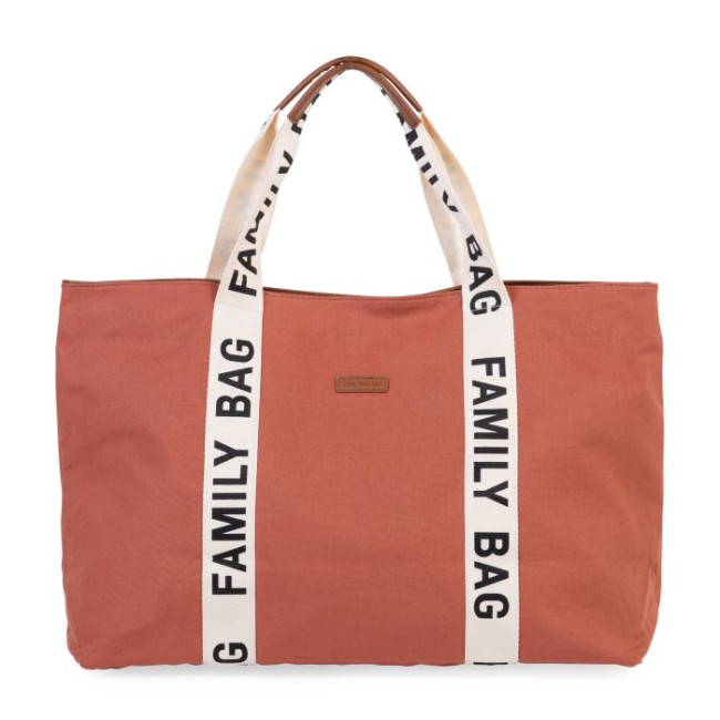 Childhome Τσάντα Αλλαγής Family Bag Signature Canvas Terracotta