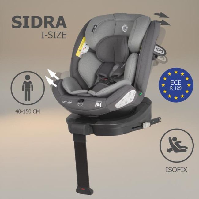 Coccolle Κάθισμα Αυτοκινήτου Sidra i-Size 40-150cm Με Rebound Diamond Black
