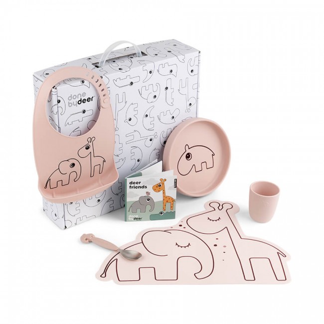 Done By Deer Σετ Φαγητού 4 τμχ Deer Friends Powder