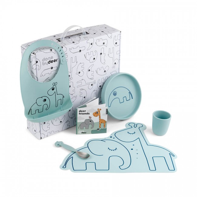 Done By Deer Σετ Φαγητού 4 τμχ Deer Friends Blue