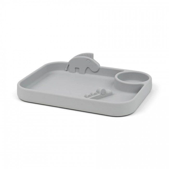 Done By Deer Παιδικό Πιάτο Peekaboo Compartment Friends Grey