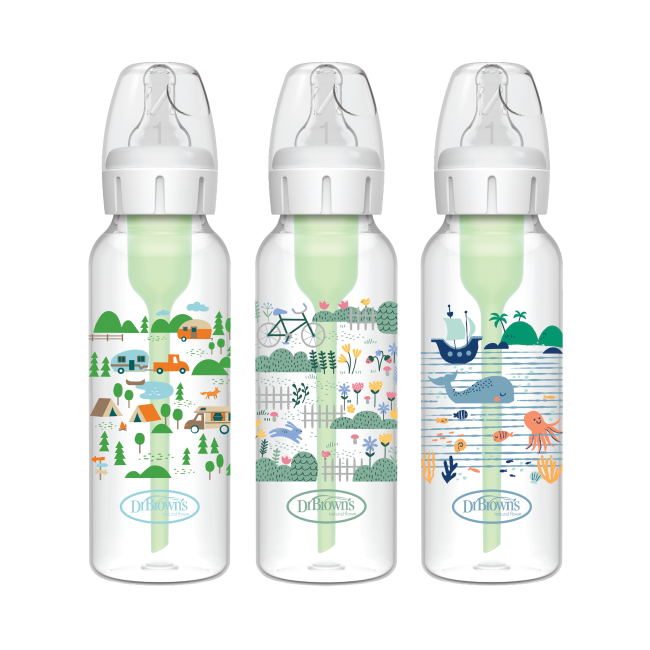 Dr. Brown's Μπιμπερό Πλαστικό Με Στενό Λαιμό Options+ 3τμχ. 250ml Τοπία