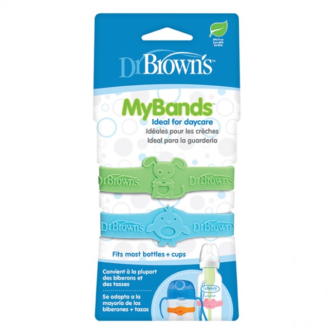 Dr. Brown's Ζώνη Για Ποτηράκι Και Μπιμπερό 2 τμχ. My bands Green-Blue
