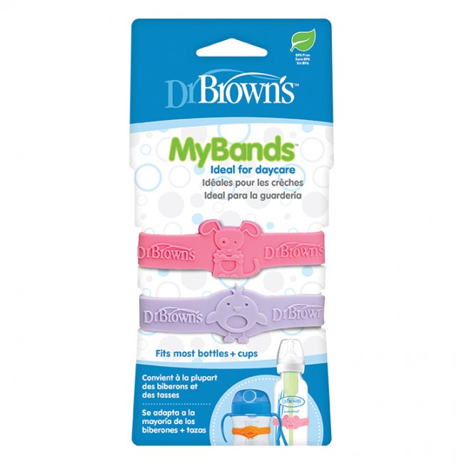Dr. Brown's Ζώνη Για Ποτηράκι Και Μπιμπερό 2 τμχ. My bands Purple-Pink
