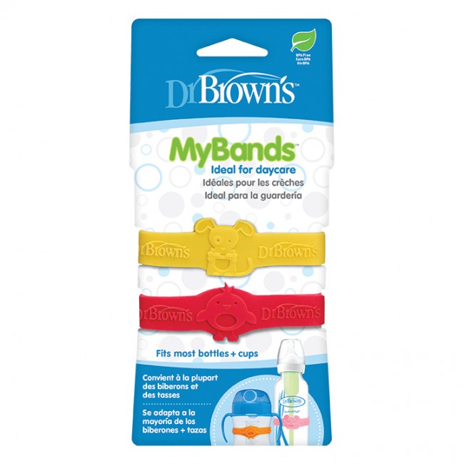 Dr. Brown's Ζώνη Για Ποτηράκι Και Μπιμπερό 2 τμχ. My bands Red-Yellow