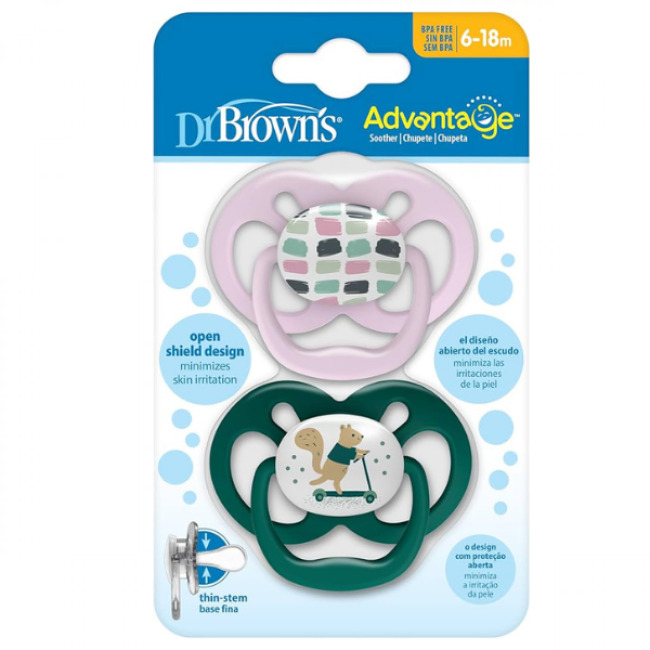 Dr. Brown's Πιπίλα Advantage Κορίτσι, Επίπεδο 2, 6-18 μηνών 2 τμχ. Dr. Brown's Πιπίλα Advantage Κορίτσι, Επίπεδο 2, 6-18 μηνών 2 τμχ.