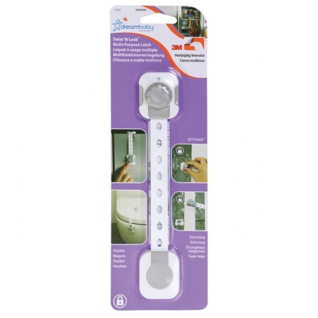 DreamBaby Παιδική Ασφάλεια Ντουλαπιών & Συρταριών Multi Lock White / Grey
