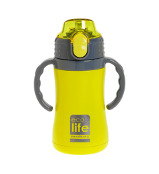 Ecolife Παιδικό Μεταλλικό Θερμός 300ml Κίτρινο