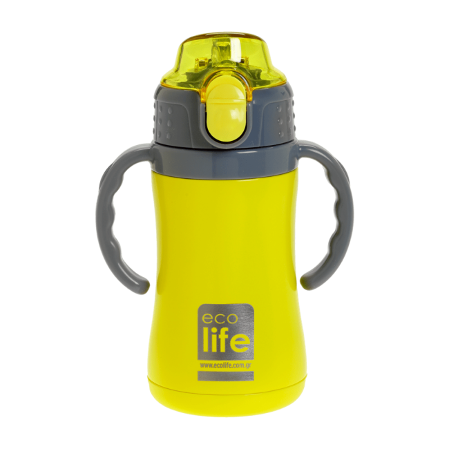 Ecolife Παιδικό Μεταλλικό Θερμός 300ml Κίτρινο