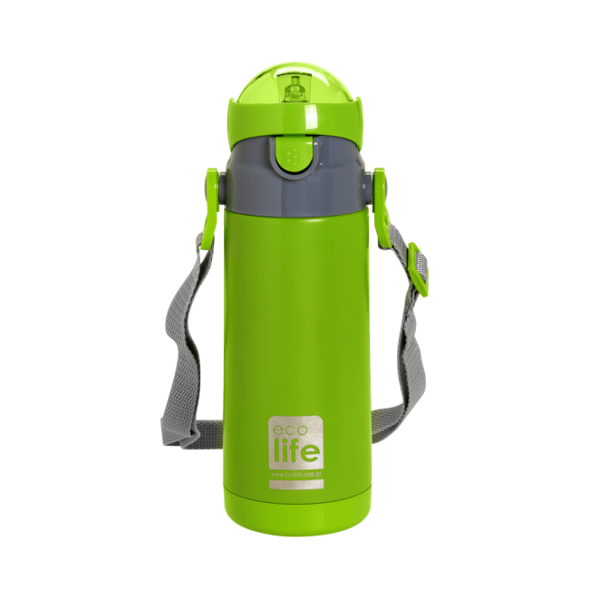 Ecolife Παιδικό Μεταλλικό Θερμός 400ml Πράσινο