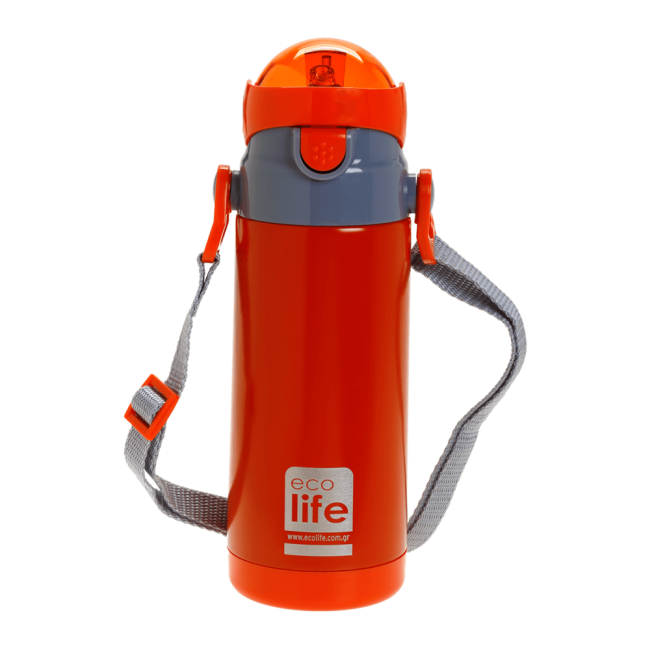 Ecolife Παιδικό Μεταλλικό Θερμός 400ml Κόκκινο