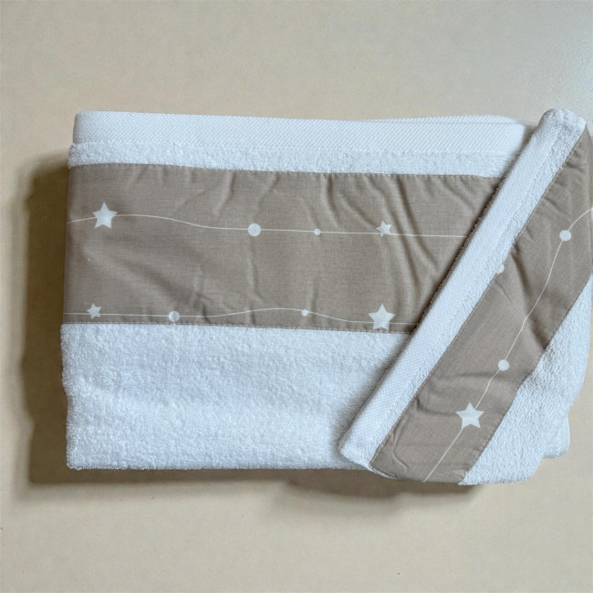 Figlio Bino Σετ Πετσέτες Αστεράκια Λευκό Μπεζ