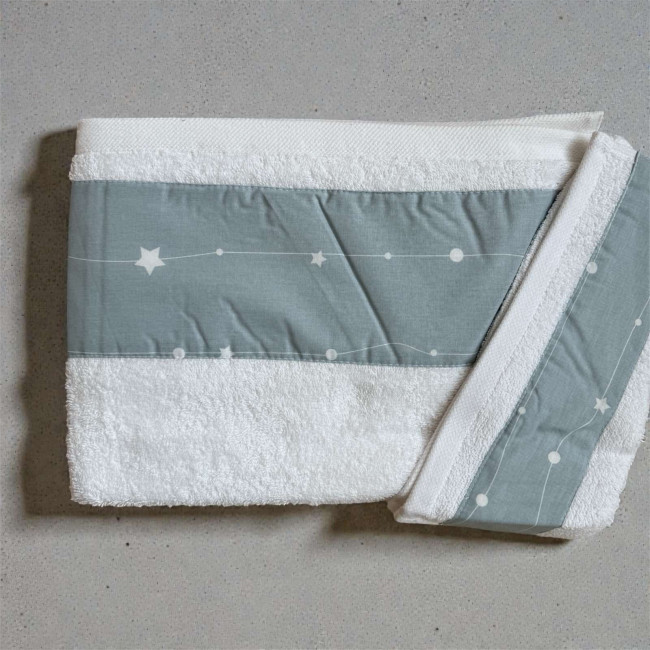 Figlio Bino Σετ Πετσέτες Αστεράκια Λευκό Σιέλ