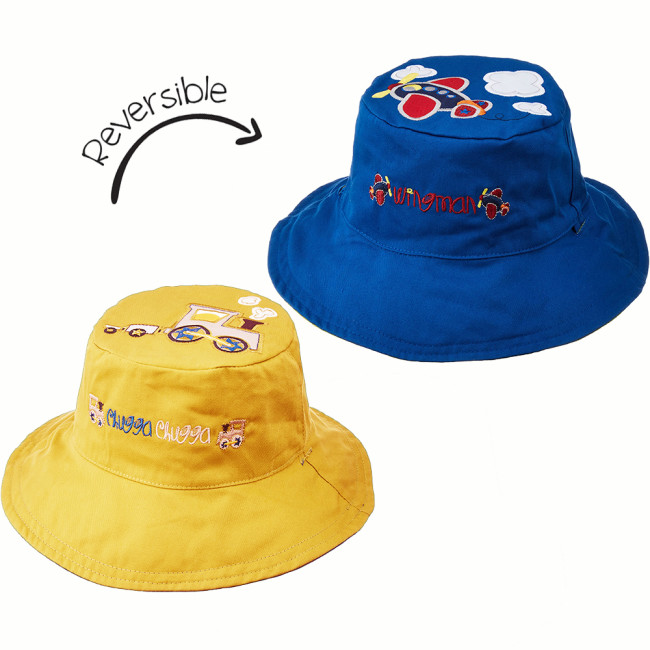 FlapJackKids Καπέλο Διπλής Όψης UPF 50+ Τρενάκι 6m-2y