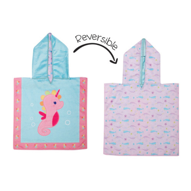 FlapJackKids Baby Πόντσο Διπλής Όψης UPF50+ Seahorse/Narwhal