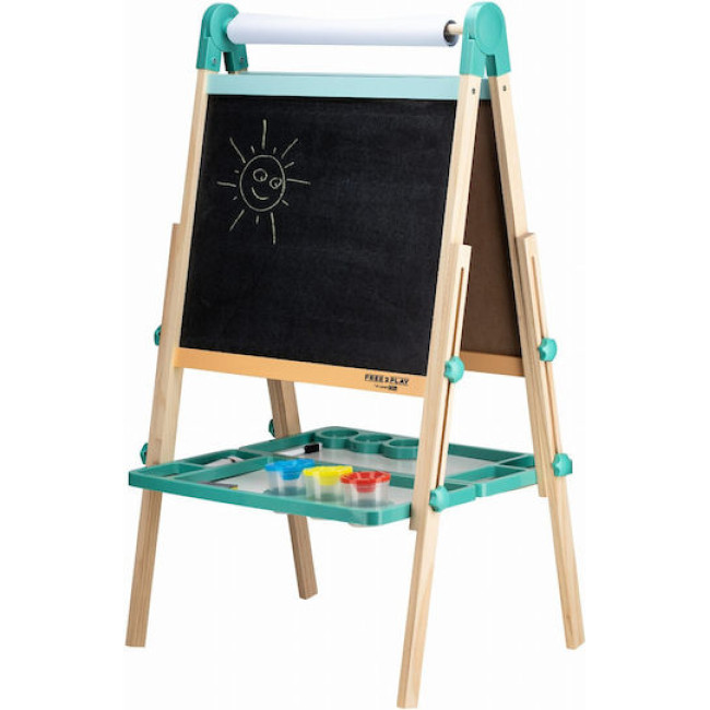 Free2Play Ξύλινος Πίνακας Διπλής Όψης Με Αξεσουάρ Duo Play