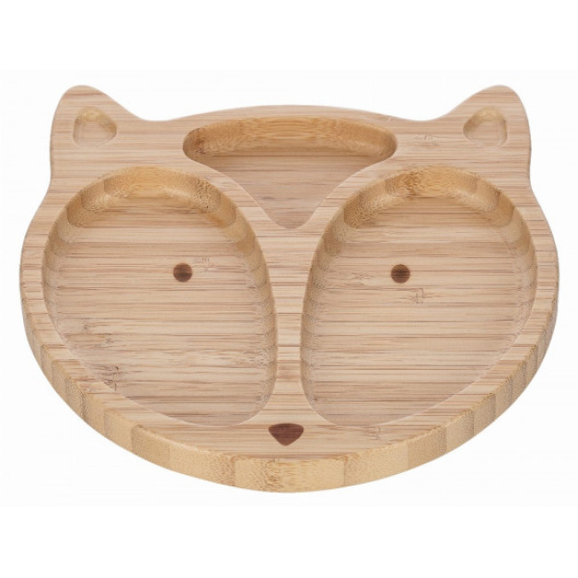 FreeOn Πιάτο Bamboo Με Χωρίσματα Και Αντιολισθητική Βεντούζα Fox