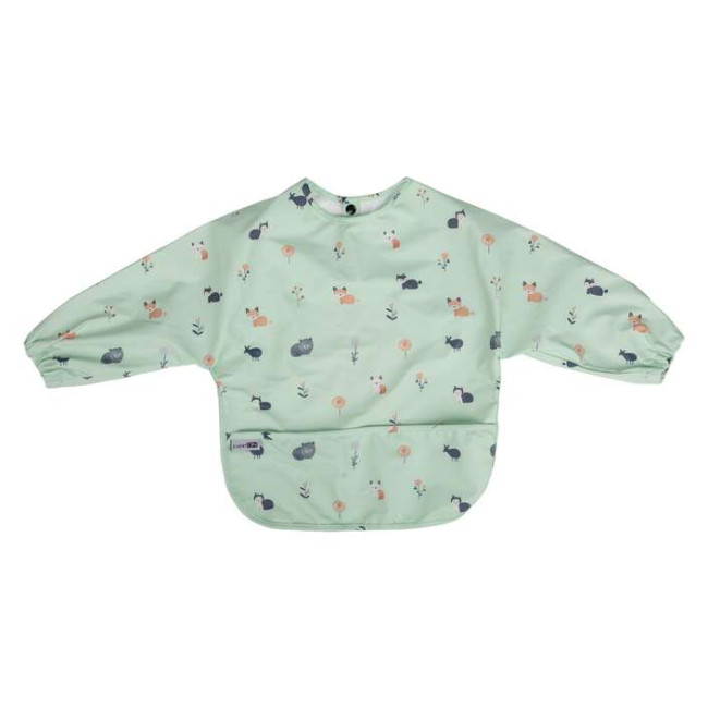 FreeOn Αδιάβροχη Ποδιά Υφασμάτινη με Μανίκια & Τσέπη Animal Forest Green