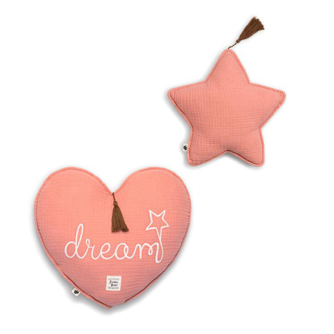 Funna Baby Σετ Διακοσμητικά Μαξιλαράκια Μουσελίνα Coral Pink
