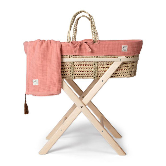 Funna Baby Καλαθούνα Μαζί Με Ξύλινη Βάση Coral Pink