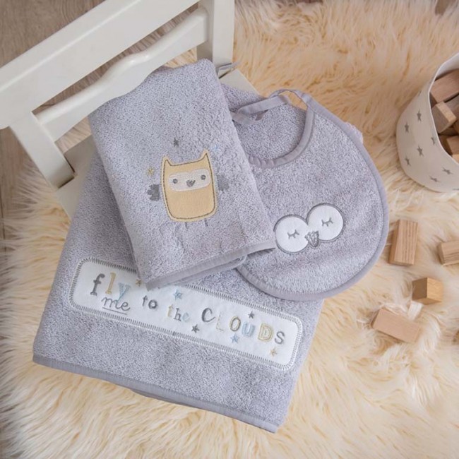 Funna Baby Σετ Βρεφικές Πετσέτες 3 τμχ. 40x60 Και 70x140 Owlet