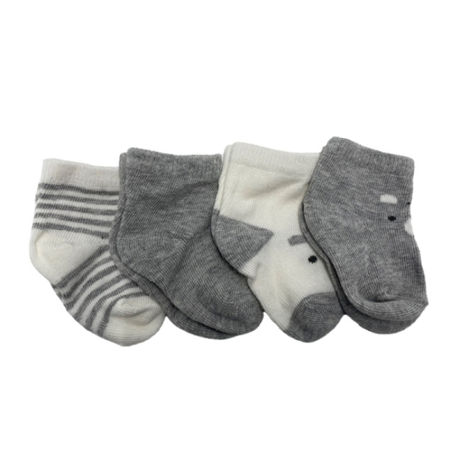 Gamberritos Καλτσάκια Newborn Γκρι Σετ 4τμχ.