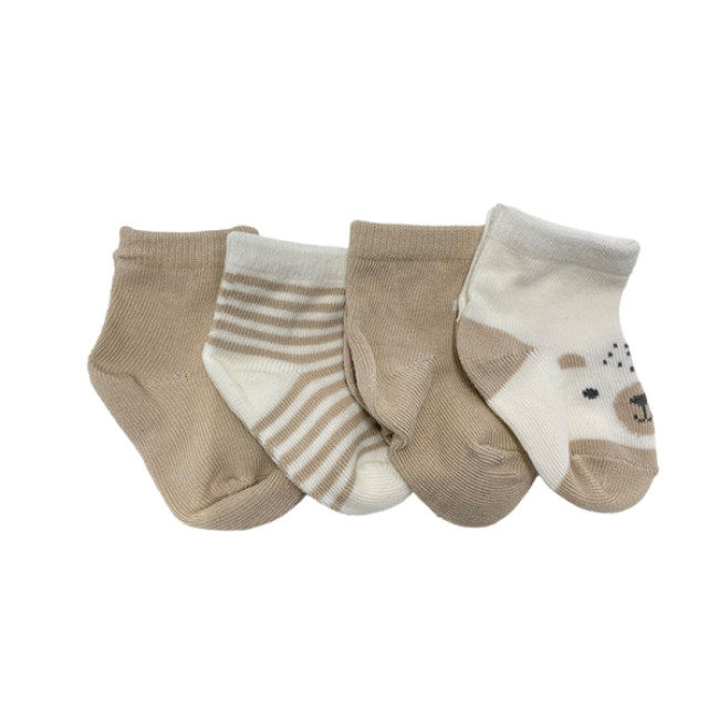 Gamberritos Καλτσάκια Newborn Μπεζ Σετ 4τμχ.