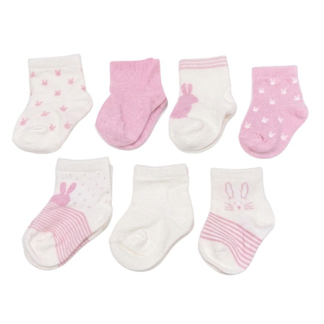 Gamberritos Καλτσάκια Newborn Ροζ Σετ 7τμχ.