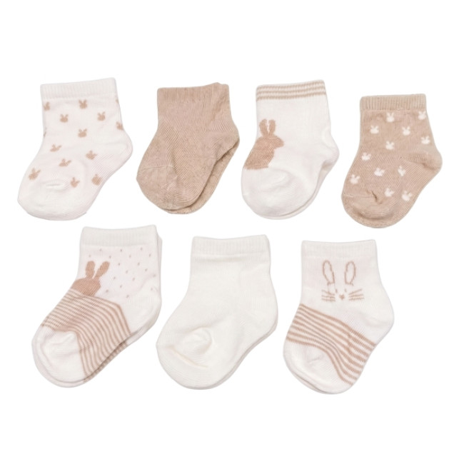 Gamberritos Καλτσάκια Newborn Μπεζ Σετ 7τμχ.