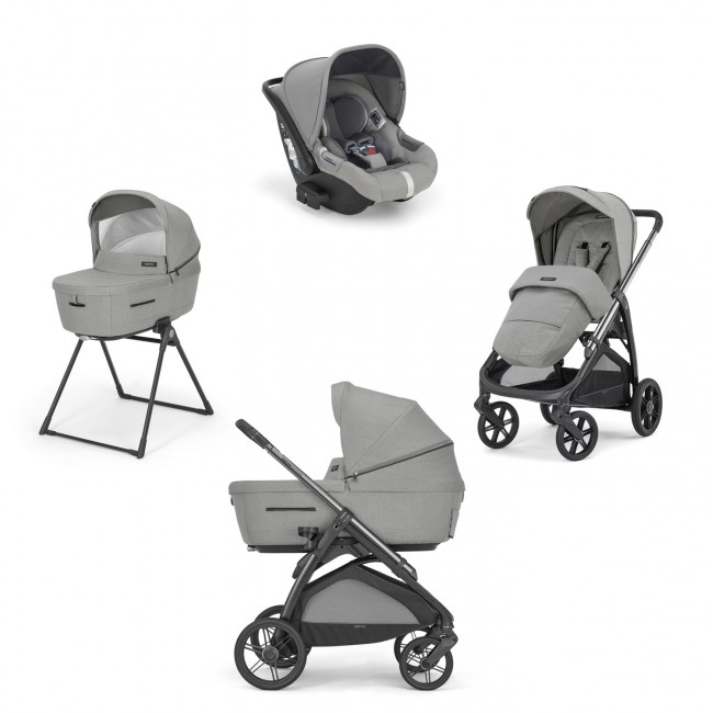 Inglesina Πολυκαρότσι Aptica Quattro Cab Satin Grey + Litio Black Σκελετός