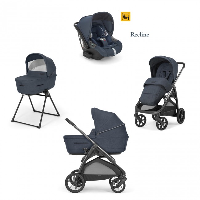 Inglesina Πολυκαρότσι Aptica Quattro Darwin Recline Resort Blue + Litio Black Σκελετός