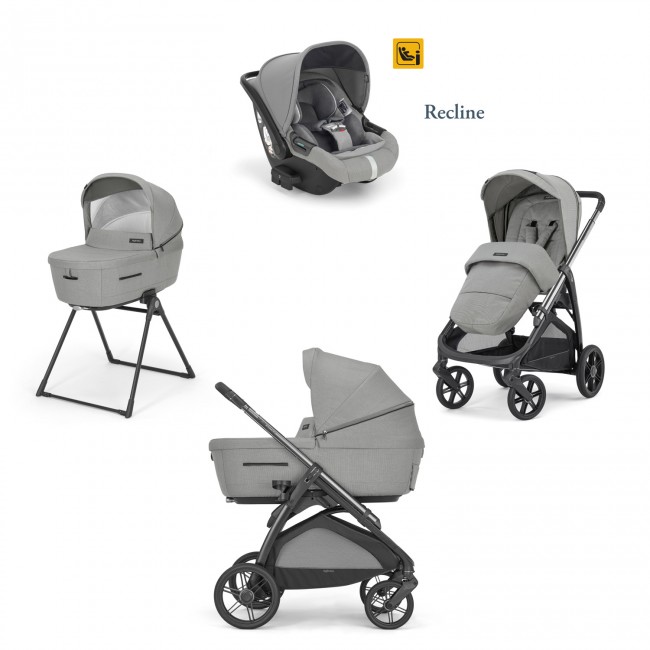 Inglesina Πολυκαρότσι Aptica Quattro Darwin Recline Satin Grey + Litio Black Σκελετός