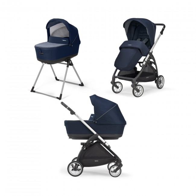 Inglesina Πολυκαρότσι Electa Duo Soho Blue + Ασημί-Μαύρος Σκελετός