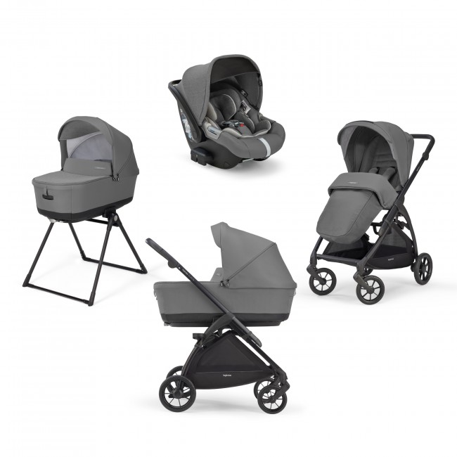 Inglesina Πολυκαρότσι Electa Quattro Cab Chelsea Grey + Μαύρος Σκελετός