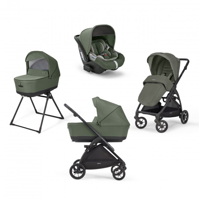 Inglesina Πολυκαρότσι Electa Quattro Cab Tribeca Green + Μαύρος Σκελετός