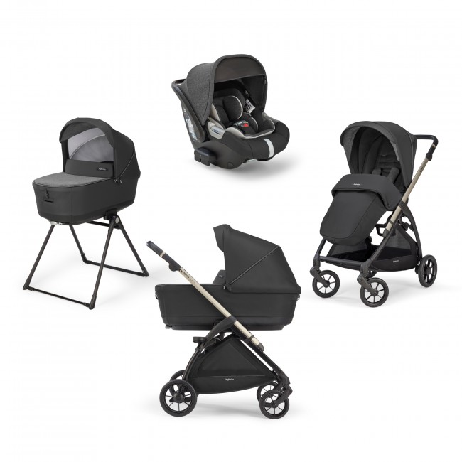 Inglesina Πολυκαρότσι Electa Quattro Cab Upper Black + Ιρίδιο-Μαύρος Σκελετός