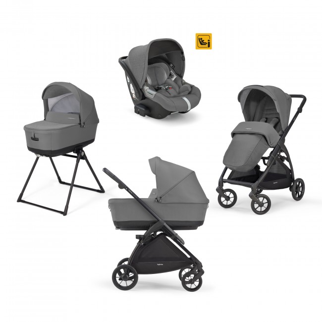 Inglesina Πολυκαρότσι Electa Quattro Darwin Chelsea Grey + Μαύρος Σκελετός