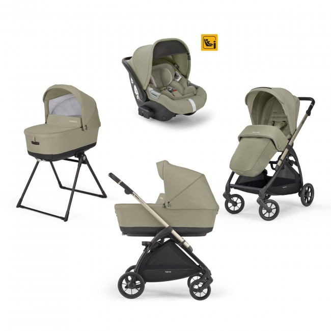 Inglesina Πολυκαρότσι Electa Quattro Darwin Recline Nolita Beige + Ιρίδιο-Μαύρος Σκελετός
