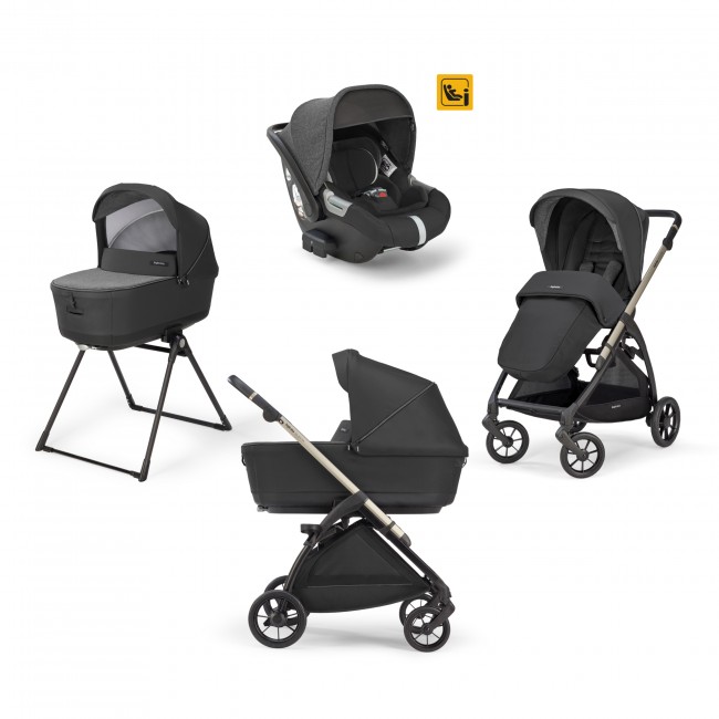 Inglesina Πολυκαρότσι Electa Quattro Darwin Upper Black + Ιρίδιο-Μαύρος Σκελετός