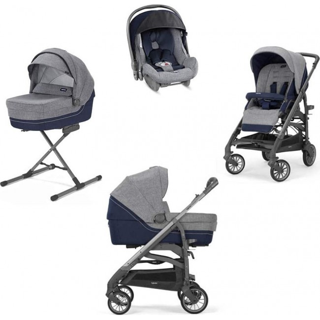 Inglesina Πολυκαρότσι Trilogy Antigua Blue + City Titanium Σκελετός