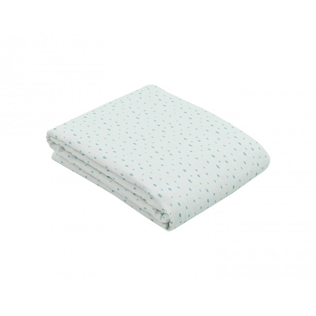 Kikka Boo Μουσελίνα Κουβέρτα Διπλής Όψεως 100x100cm Dots Blue