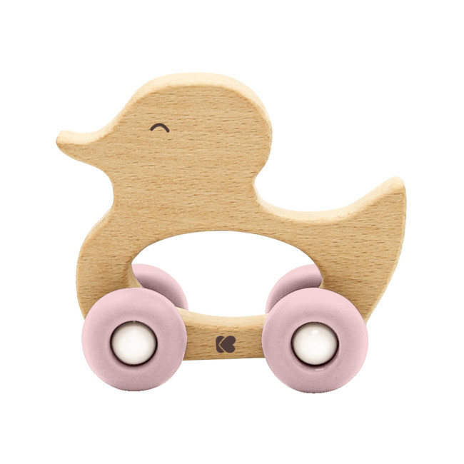 Kikka Boo Μασητικό Από Σιλικόνη Και Ξύλο Duck Pink