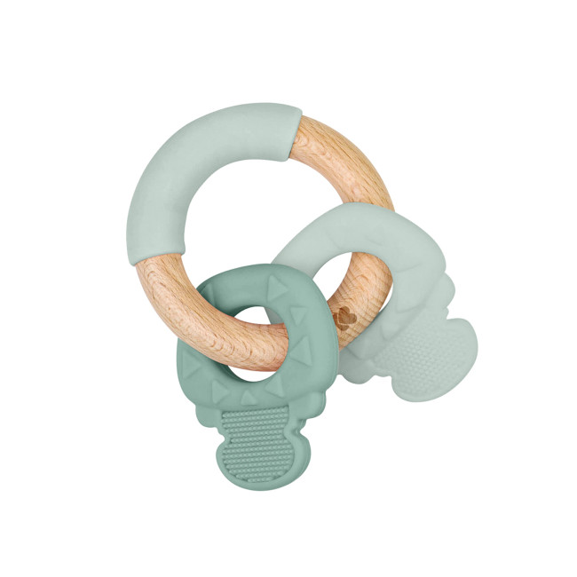 Kikka Boo Ξύλινο Μασητικό Με Σιλικόνη Keys Mint