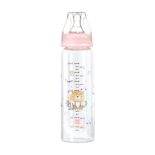 Kikka Boo Γυάλινο Μπιμπερό 240ml Savanna Pink