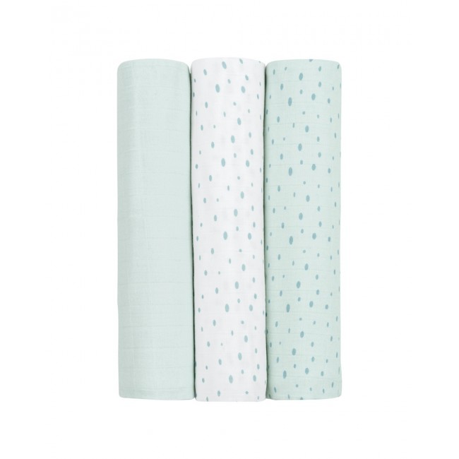 Kikka Boo Πάνες Αγκαλιάς Μουσελίνας 100x100cm 3τμχ. Dots Blue